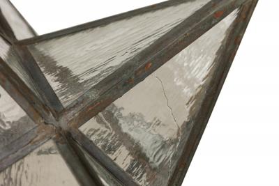 American Art Deco Textured Clear Leaded Glass Star Shaped Chandelier