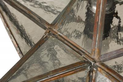 American Art Deco Textured Clear Leaded Glass Star Shaped Chandelier
