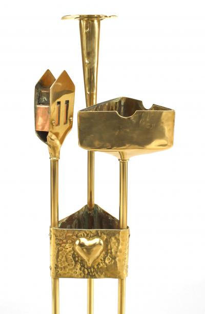 American Arts Crafts Brass Smoking Stand