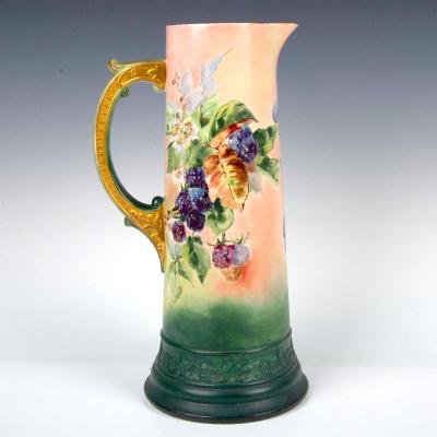 American Belleek Porcelain Tall Tankard Blackberry