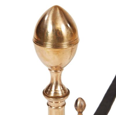 American Brass Lemon Top Andirons
