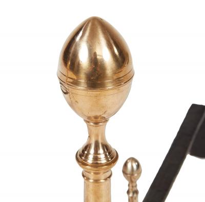 American Brass Lemon Top Andirons