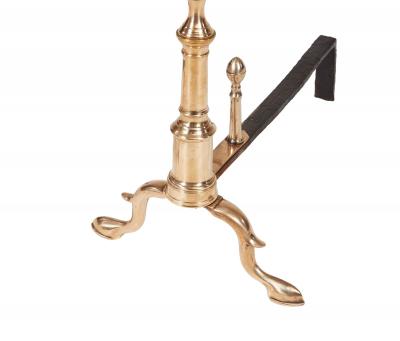 American Brass Lemon Top Andirons