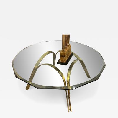 American Brass and Glass Coffee Table c 1970s