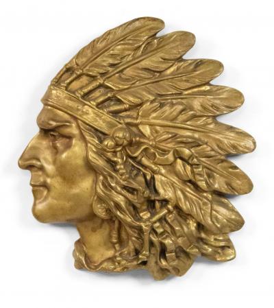 American Bronze Indian Head Wall Plaque