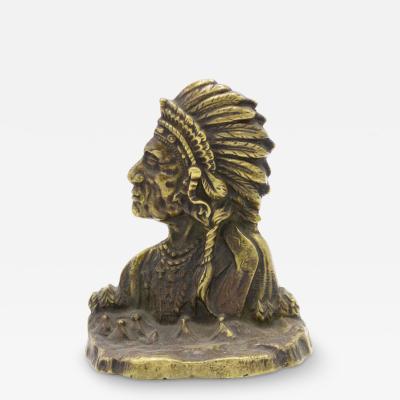 American Bronze Native American Chief Bust
