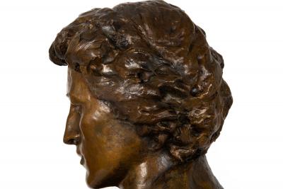 American Bronze Sculpture Bust Percy Shelley 1912 by William Partridge
