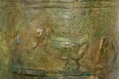 American Bronze Sculpture Fountain Baby Duck Edith Barretto Parsons 41 H