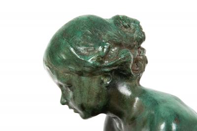 American Bronze Sculpture Fountain Undine 1914 by Edward Berge