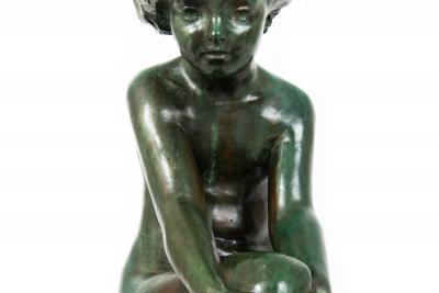 American Bronze Sculpture Fountain Undine 1914 by Edward Berge