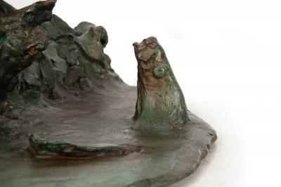 American Bronze Sculpture Fountain Undine 1914 by Edward Berge