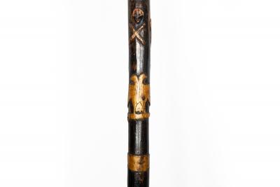 American Carved Folk Art Masonic Walking Stick Cane