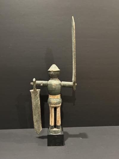 American Carved and Painted whirligig soldier 