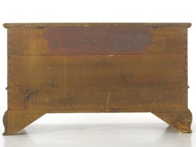 American Chippendale Red Faux Grain Painted Blanket Chest of Drawers circa 1800