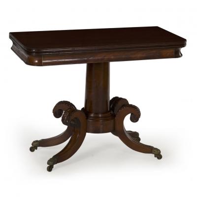 American Classical Birch Card Table circa 1830 50