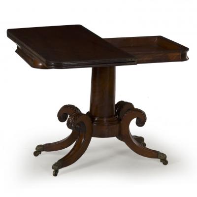 American Classical Birch Card Table circa 1830 50
