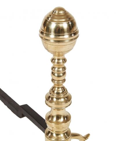 American Classical Brass Andirons