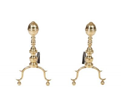 American Classical Brass Andirons