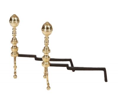 American Classical Brass Andirons