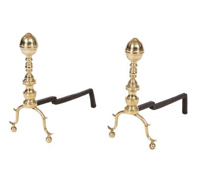 American Classical Brass Andirons