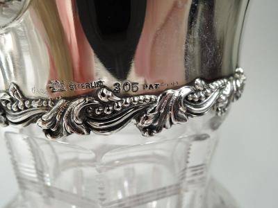 American Classical Cut Glass Water Pitcher with Big Game Horn Handle