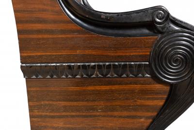 American Classical Revival Macassar Ebony Throne Chair From The Frick Estate