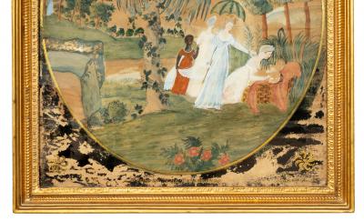 American Classical Schoolgirl Watercolor Of Moses in The Bulrushes 