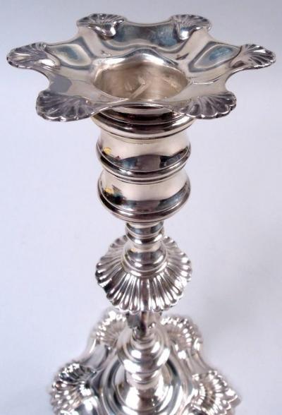 American Colonial Sterling Silver Candlesticks After Myer Myers