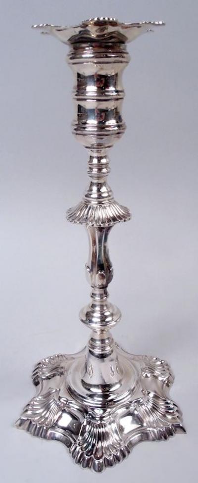 American Colonial Sterling Silver Candlesticks After Myer Myers
