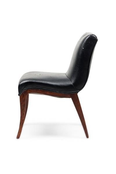 American Conetemporary Sabored Leg Black Slipper Chair
