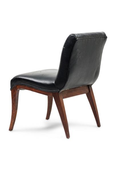 American Conetemporary Sabored Leg Black Slipper Chair