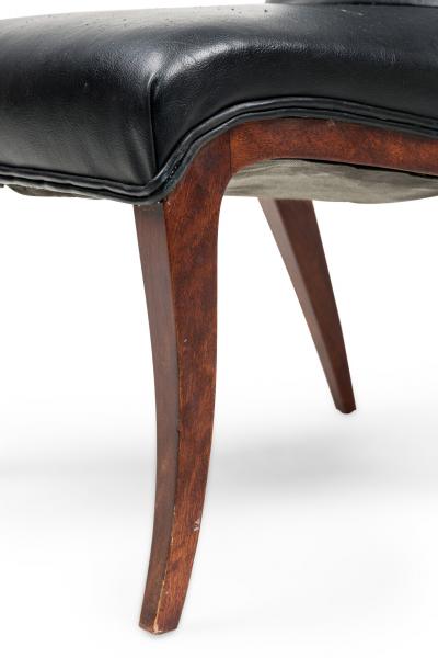 American Conetemporary Sabored Leg Black Slipper Chair