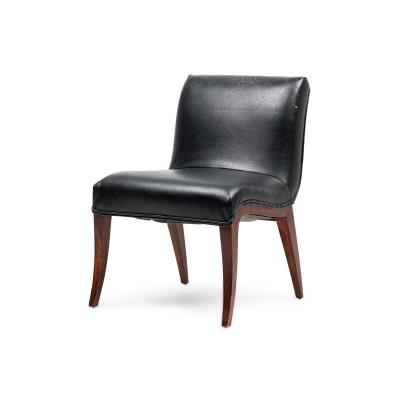 American Conetemporary Sabored Leg Black Slipper Chair