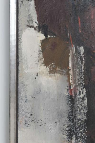 American Contemporary Abstract Framed Black and Red Oil Painting