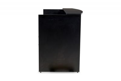 American Contemporary Black Laminate Suspended Twin Pedestal Reception Desk