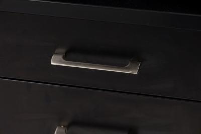 American Contemporary Black Laminate Suspended Twin Pedestal Reception Desk