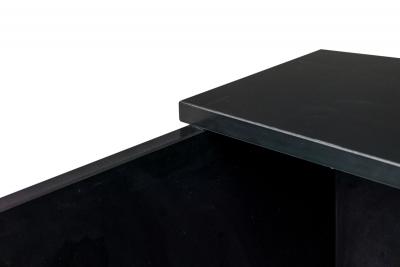 American Contemporary Black Laminate Suspended Twin Pedestal Reception Desk
