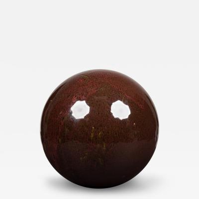 American Contemporary Brown Ceramic Sphere
