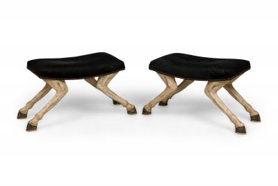 American Contemporary Custom Made Horse Leg Saddle Stool Bench
