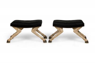 American Contemporary Custom Made Horse Leg Saddle Stool Bench
