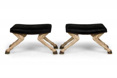 American Contemporary Custom Made Horse Leg Saddle Stool Bench
