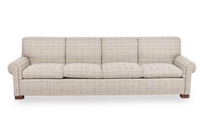 American Contemporary Four Seat Sofa With Rolled Arms