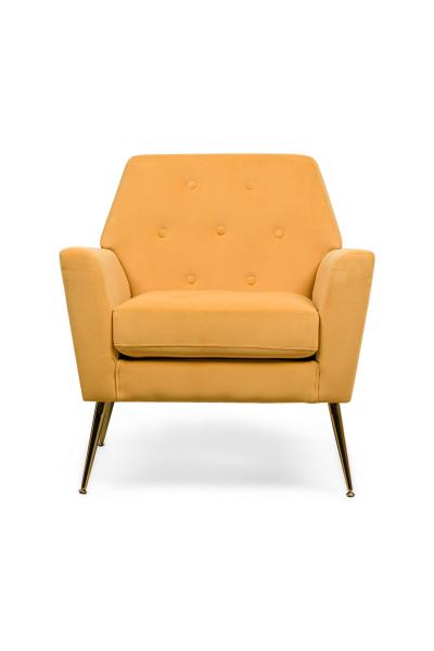American Contemporary Mustard Yellow Velvet Chairs