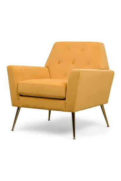 American Contemporary Mustard Yellow Velvet Chairs