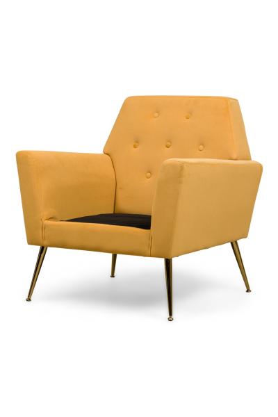 American Contemporary Mustard Yellow Velvet Chairs
