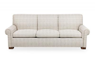 American Contemporary Three Seat Sofa With Rolled Arms