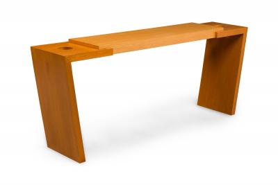 American Contemporary Walnut and Bleached Mahogany Console
