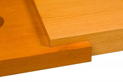 American Contemporary Walnut and Bleached Mahogany Console