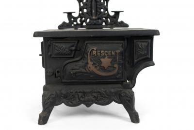 American Country Black Iron Stove Table Lamp