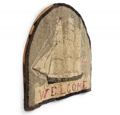 American Country Hooked Welcome Ship Rug